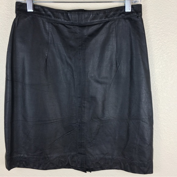 Brass Plum Nordstrom Women's Genuine Leather Skirt Knee Length Size 11 - Picture 10 of 15